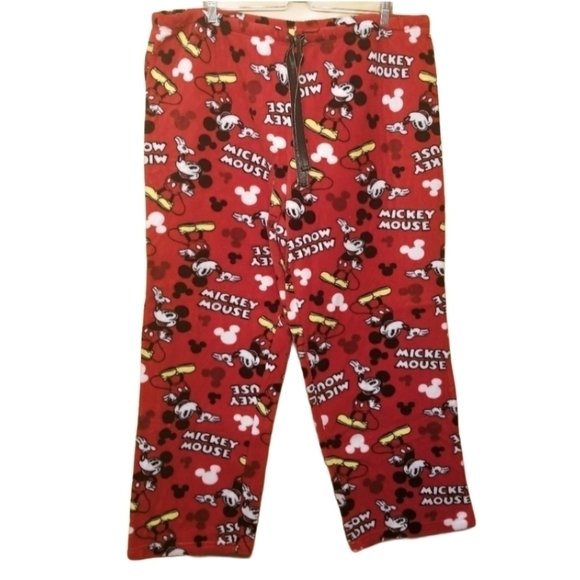 Disney | Adult Red & Black Mickey Mouse Unisex Pajama Pants (Size 2XL) - Picture 1 of 9